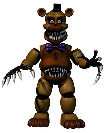 Stylized nightmare fredbear - The "otherworld" seen in the third game's Glitched Minigame. It is possible that Shadow Freddy and RWQFSFASXC were created from the agony of the murders (a concept introduced in The Fourth Closet, and expanded upon in 1:35 A.M.), and are modeled after the two springlock suits (Fredbear and Spring Bonnie).Shadow Freddy luring the …